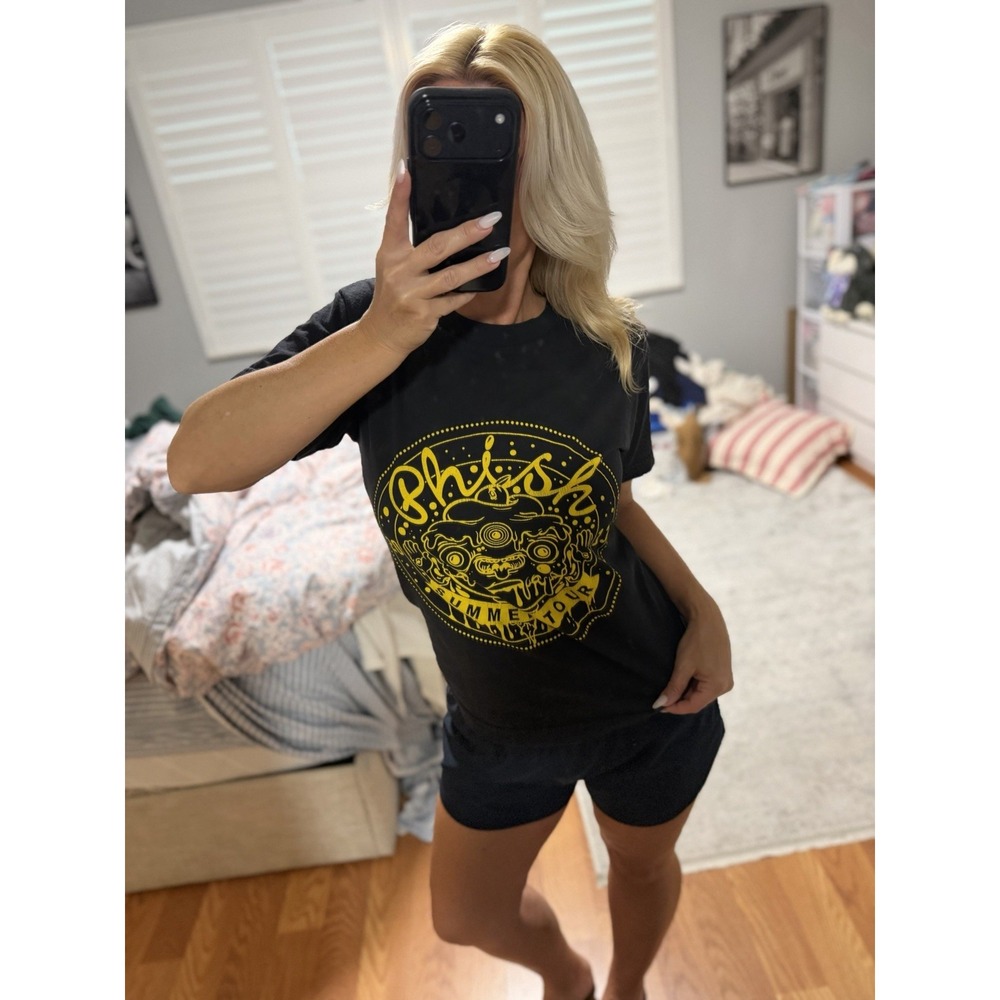 PHISH Concert T-Shirt Vintage 2013 Summer Tour Band Black Yellow Double Sided